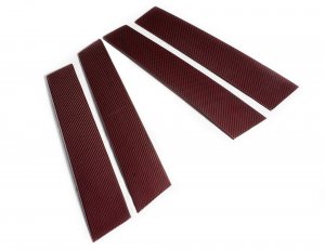 Alfa Romeo Giulia Exterior Door Pillars - Carbon Fiber - Red - Feroce Carbon